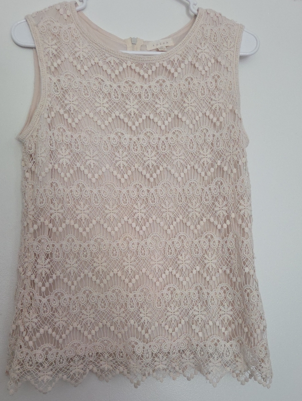 Adiva Lace Overlay Sleeveless Camisole - Cream